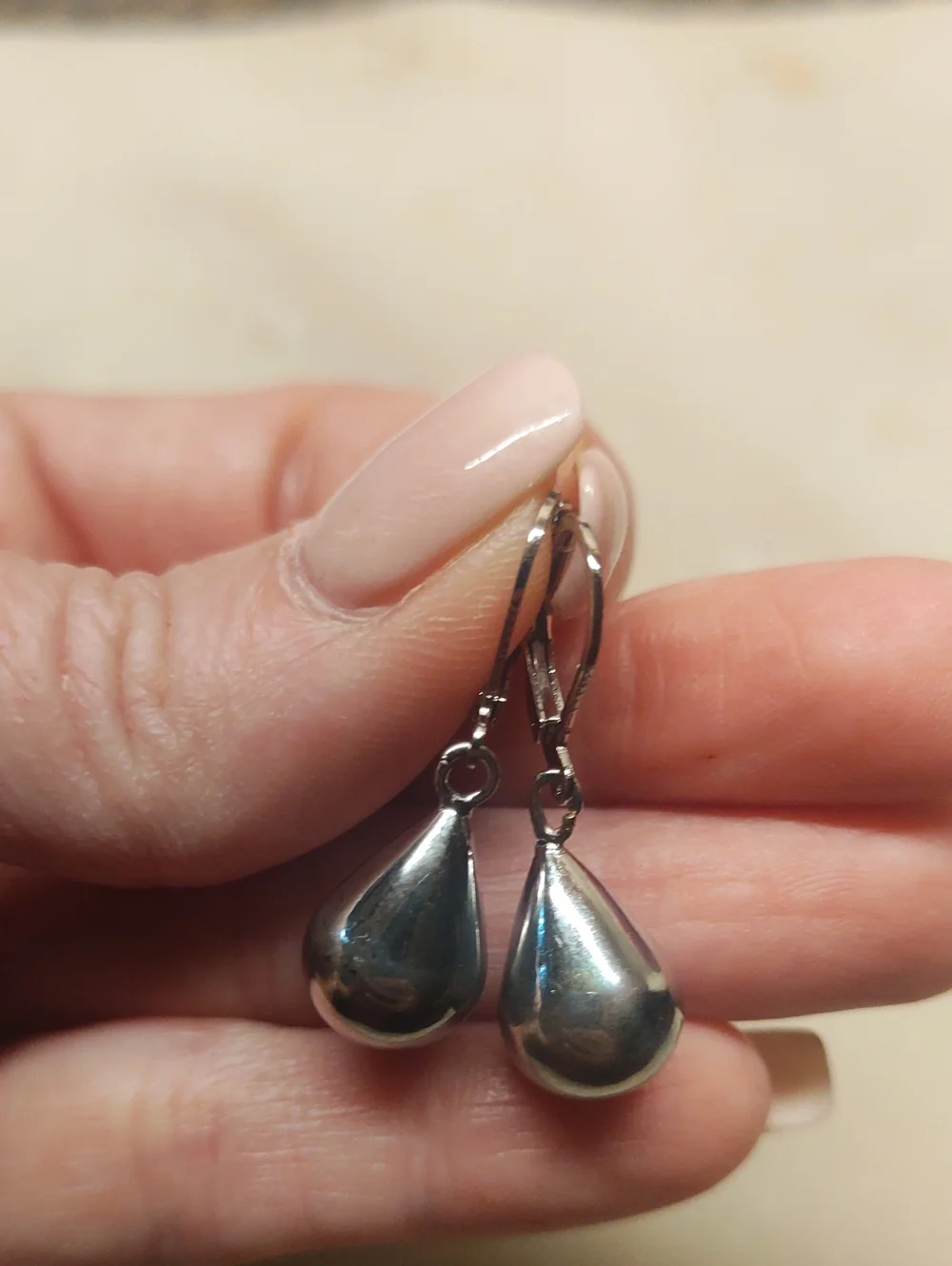 BOGO! NEW! Silver Teardrop Dangle Lever back Earrings